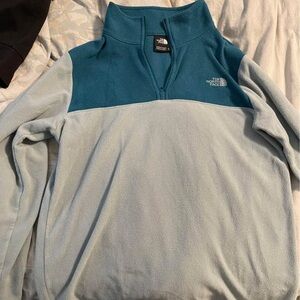 The North Face Teal and Light Blue Sweatshirt